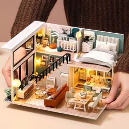 3D Wooden Mini Doll Houses DIY Small House Kit 3D Puzzle Assembly Building with Furniture Kit Toys Dollhouse Birthday Gifts