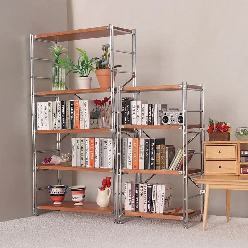 1:6 1:12 BJD Dollhouse Wrought Iron Storage Rack Miniature Items Bookcase Mini Storage Rack Dolls House Accessories Furniture