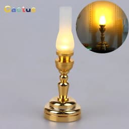1:12 Dollhouse Miniature LED Light Candlestick Lamp Desk Lamp Home Lighting Model Furniture Decor Toy Doll House Accessories