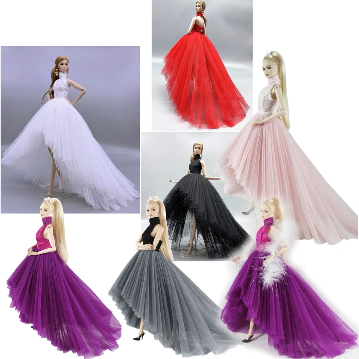 Handmade BABI Doll Clothes Dress Gown for 11.5 inch doll&body 1/6