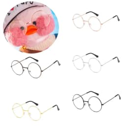 5 Colors Metal Glasses for Lalafanfan Duck Round Frame Eyewear 30cm Plush Animals Toys Accessories Kids Girls Stuffed Dolls Acc