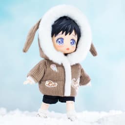 Ob11 Coat Corduroy Rabbit Ear Down Jacket Cotton-Padded Jacket Doll Clothes Doll Toy For Gsc P9 1/12 Bjd Baby Dress Molly
