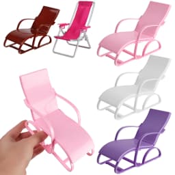 Mini Doll Beach Chair Foldable Deckchair 1:6 Scale Playing House Garden Bench Dollhouse Furniture Toy Accessories Gifts