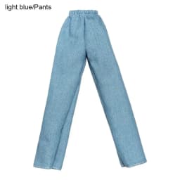 1/6 Princess Doll Clothes Fashion Denim Slacks Sleeveless T-suit Casual Pants Denim Grid Daily Wear Accessories Doll Clothing
