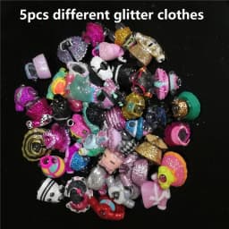 5/10/20pcs / Lot Glitter Dress Clothes Lols Original Dolls Accessory for 8cm Sister Mini Outfits Kid Girls Toy Gift Randomly