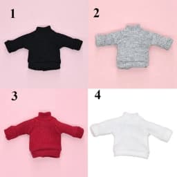 1/12 Doll Clothes Knitted High Collar Sweater For 1/11 BJD Dolls Accessories Fashion ob11 Dolls Tops Bottoming Pullover