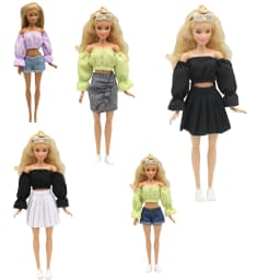 Outfits Clothes Top Pant Skirt For 30 Cm Princess Doll Clothing For 1/6 BJD Dolls House Girl Gift Doll Accessories Black
