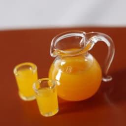 1 Set 1/12 Scale Miniature Drinks Jug Cup Coffee Milk Orange Juice Lemon Water Drinking Model Playing House Dollhouse Decoration