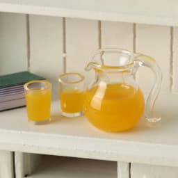1 Set 1/12 Scale Miniature Drinks Jug Cup Coffee Milk Orange Juice Lemon Water Drinking Model Playing House Dollhouse Decoration