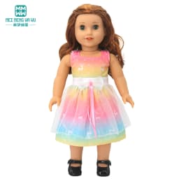 Clothes for doll fit 40cm new born doll accessories Fashion sequined jackets and dresses Christmas gifts for kids