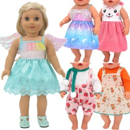 Clothes for doll fit 40cm new born doll accessories Fashion sequined jackets and dresses Christmas gifts for kids