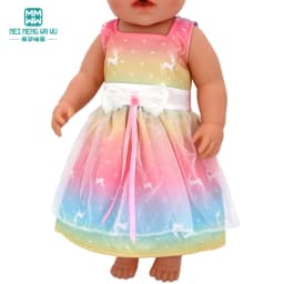 Clothes for doll fit 40cm new born doll accessories Fashion sequined jackets and dresses Christmas gifts for kids