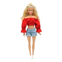 New 30cm 1/6 Puff Sleeves Skirt Shorts Daily Wear Accessories Clothes for Barbies Doll