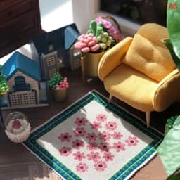 Dollhouse Carpet Turkey Welcome Mat Front Door Woven Rug Floor Carpet Living Room Miniature Accessories For Kids Dolls Coverings