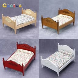 1Pc 1:12 Dollhouse Miniature Bedroom Double Bed European Simulation Furniture Model Living Scene Decor Toy