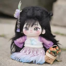 Long black hair 20cm girl replace Clothes Plush Idol Doll Clothes Kids Stuffed Animal Cute Cartoon Fans toys Gift dolls