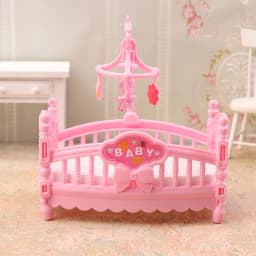 1:12 Dollhouse Miniature Baby Room Bassinet Bed Cradle Bed Furniture Model Decor
