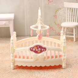 1:12 Dollhouse Miniature Baby Room Bassinet Bed Cradle Bed Furniture Model Decor