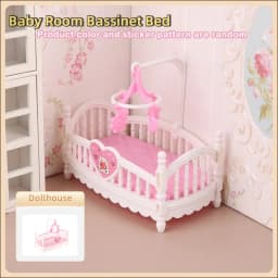 1:12 Dollhouse Miniature Baby Room Bassinet Bed Cradle Bed Furniture Model Decor