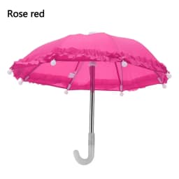 Lace Miniature Umbrella For Dolls Accessories Candy Color Mini Rain Gear For 18 Inch & 43cm Dolls Kids Toys Dollhouse Decoration