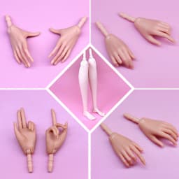 MENGF FR IT 1/6 Doll Replacement Hands Legs Black Beige Brown White Blue Hands DIY Doll Decors Parts Quality Doll Accessories