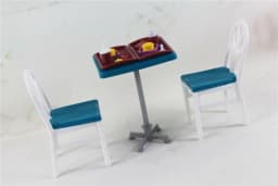1:6 Mini plastics restaurant table+chair+food set For 11.5in.Doll Play House-Doll not included