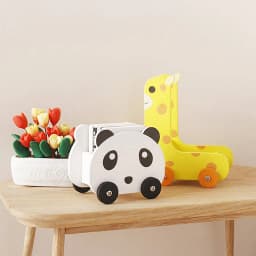 1:12 Dollhouse Miniature Panda Trolley Giraffe Storage Rack Model Furniture Decor Toy Doll House Accessories