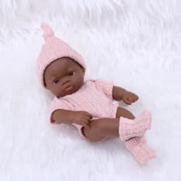 7.87Inch Black Reborn Dolls African Reborn Doll 20cm Cute Dolls Reborn Doll Toys Soft Touch High Quality Doll for Adults Gifts