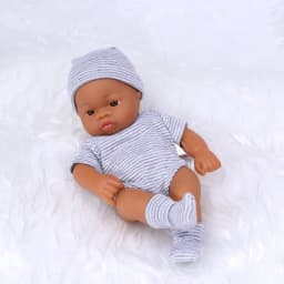 7.87Inch Black Reborn Dolls African Reborn Doll 20cm Cute Dolls Reborn Doll Toys Soft Touch High Quality Doll for Adults Gifts