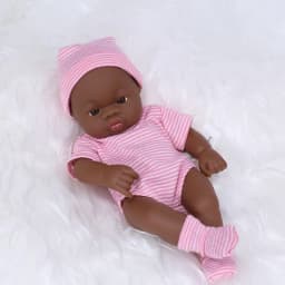 7.87Inch Black Reborn Dolls African Reborn Doll 20cm Cute Dolls Reborn Doll Toys Soft Touch High Quality Doll for Adults Gifts