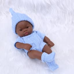 7.87Inch Black Reborn Dolls African Reborn Doll 20cm Cute Dolls Reborn Doll Toys Soft Touch High Quality Doll for Adults Gifts