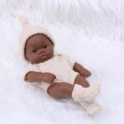 7.87Inch Black Reborn Dolls African Reborn Doll 20cm Cute Dolls Reborn Doll Toys Soft Touch High Quality Doll for Adults Gifts
