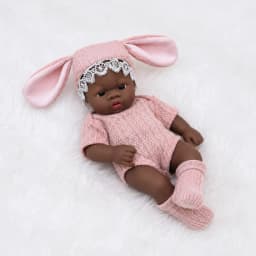 7.87Inch Black Reborn Dolls African Reborn Doll 20cm Cute Dolls Reborn Doll Toys Soft Touch High Quality Doll for Adults Gifts