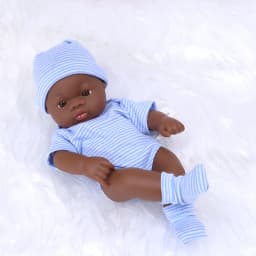7.87Inch Black Reborn Dolls African Reborn Doll 20cm Cute Dolls Reborn Doll Toys Soft Touch High Quality Doll for Adults Gifts