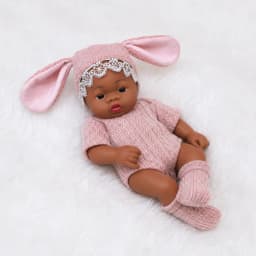 7.87Inch Black Reborn Dolls African Reborn Doll 20cm Cute Dolls Reborn Doll Toys Soft Touch High Quality Doll for Adults Gifts