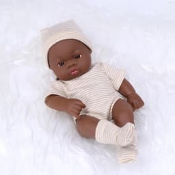 7.87Inch Black Reborn Dolls African Reborn Doll 20cm Cute Dolls Reborn Doll Toys Soft Touch High Quality Doll for Adults Gifts