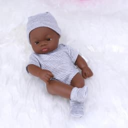 7.87Inch Black Reborn Dolls African Reborn Doll 20cm Cute Dolls Reborn Doll Toys Soft Touch High Quality Doll for Adults Gifts
