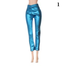 30CM Doll Pants Candy Color Fashion PU Leggings Striped Elastic Tight Trousers Handmade 1/6 Dolls Accessories Kids Toys