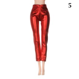 30CM Doll Pants Candy Color Fashion PU Leggings Striped Elastic Tight Trousers Handmade 1/6 Dolls Accessories Kids Toys