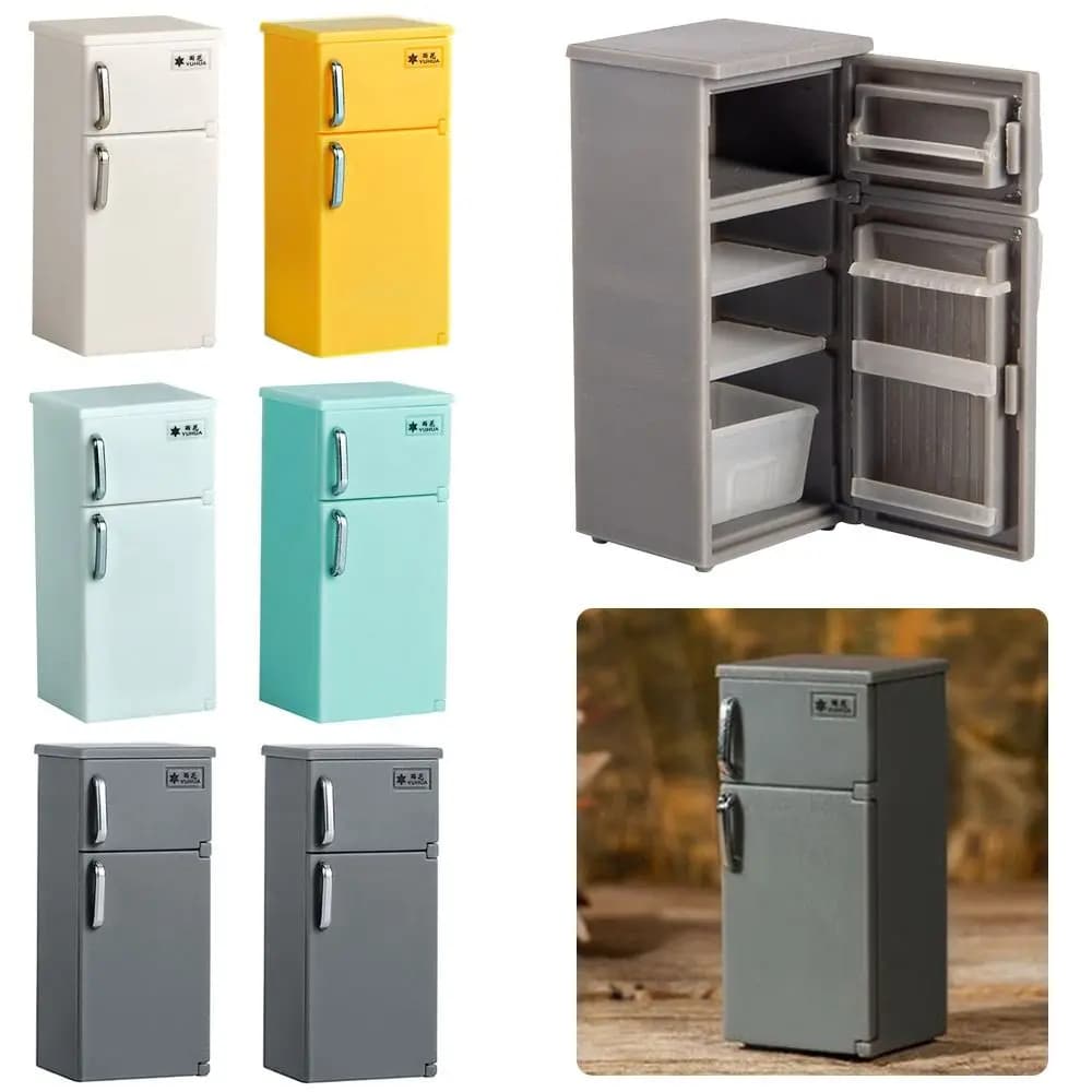 50*20*23mm Miniature Fridge Model 1/12 Doll House Fridge Retro Kitchen Appliances Doll House Play Scene Doll Toy
