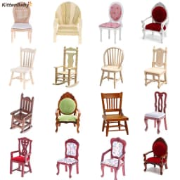 18 Styles 1/12 Simulation Small Sofa Stool Chair Furniture Model Toys For Doll House Decoration Dollhouse Miniature Accessories
