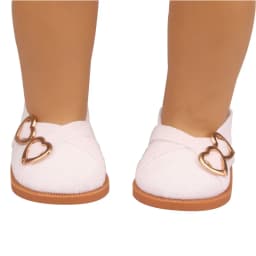 7cm Super Cute Leisure Doll Shoes Double Hearts Pu Leather 18 Inch Mini Handmade Shoes For Reborn Baby Dolls 43 cm Russian Toys
