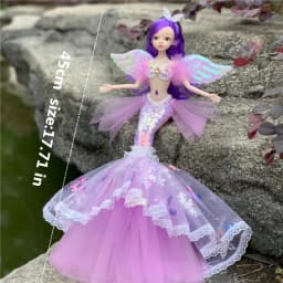 45cm/17.71'' Enchanting Princess Mermaid Doll - Perfect Birthday Gift for Girls & Children's Pretend Play House Dress Up Toy