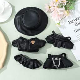 20cm Fashion Doll PU Leather Jacket Doll Hat Skirt Suit Clothing Gifts Plush Doll's Clothes Outfit Accessories for Idol Dolls