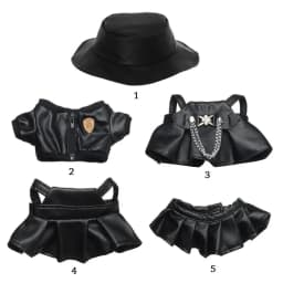 20cm Fashion Doll PU Leather Jacket Doll Hat Skirt Suit Clothing Gifts Plush Doll's Clothes Outfit Accessories for Idol Dolls