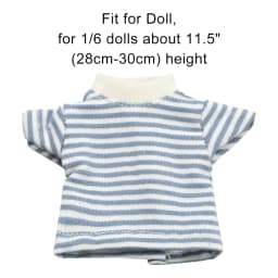 30CM Doll Clothes Fashion Stripe Undershirt Casual Wear Shorts Tooling Style Jeans Pants For 11.5" 1/6 BJD Dolls Accessories
