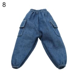 30CM Doll Clothes Fashion Stripe Undershirt Casual Wear Shorts Tooling Style Jeans Pants For 11.5" 1/6 BJD Dolls Accessories