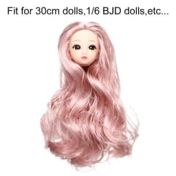 DIY Doll Head Wear 1/6 BJD Doll Head With Gold Brown Black Long Hair For 30cm Doll Joint 3D Eyes Europe Ancient Doll