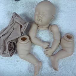 20Inch Reborn Doll Kit ASHIA Lifelike Soft Unfinished Unpainted Doll Parts with Cloth Body Handmade Art Doll Muñeca Kit Reborn
