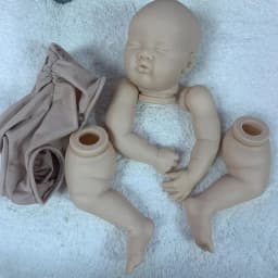 20Inch Reborn Doll Kit ASHIA Lifelike Soft Unfinished Unpainted Doll Parts with Cloth Body Handmade Art Doll Muñeca Kit Reborn